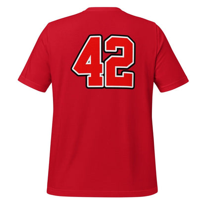 Product mockup photo of the Sportsball 42 T Shirt (unisex).