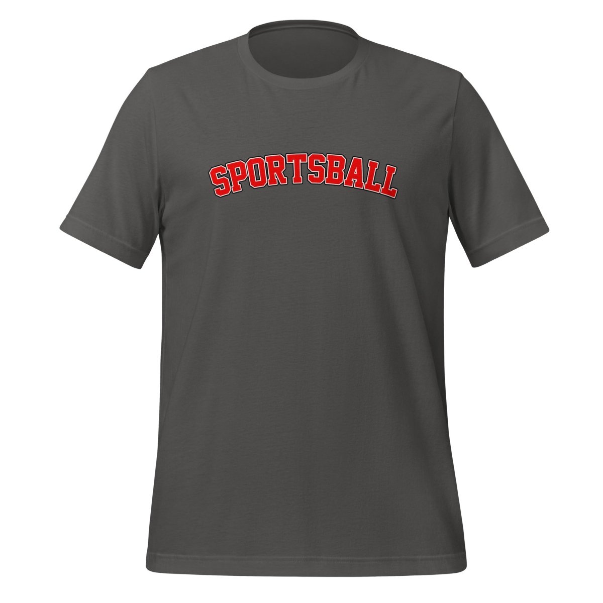 Product mockup photo of the Sportsball 42 T Shirt (unisex) Asphalt / M.