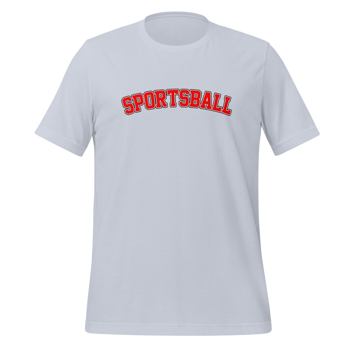 Product mockup photo of the Sportsball 42 T Shirt (unisex) Light Blue / M.