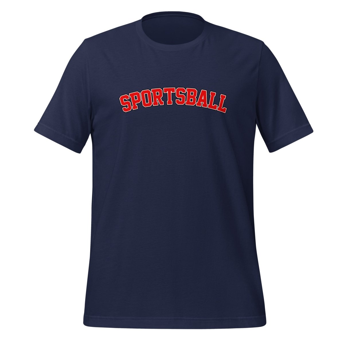 Product mockup photo of the Sportsball 42 T Shirt (unisex) Navy / M.