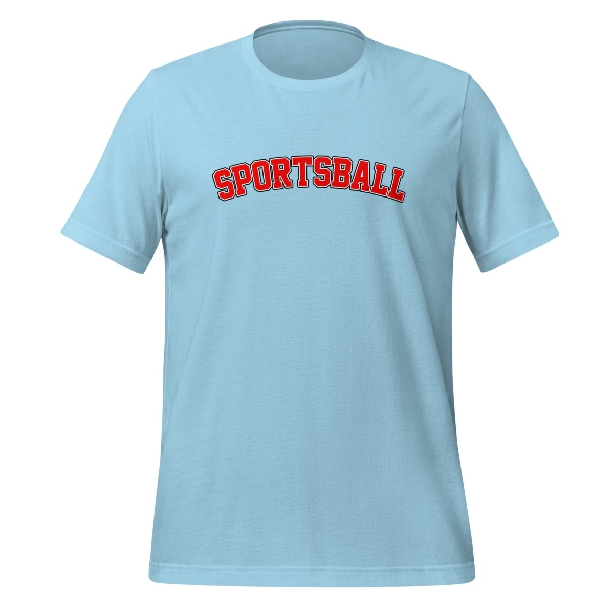 Product mockup photo of the Sportsball 42 T Shirt (unisex) Ocean Blue / M.
