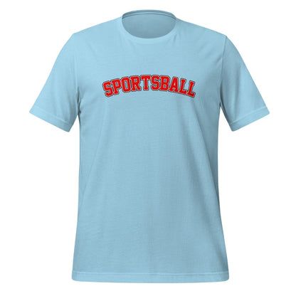 Product mockup photo of the Sportsball 42 T Shirt (unisex) Ocean Blue / M.