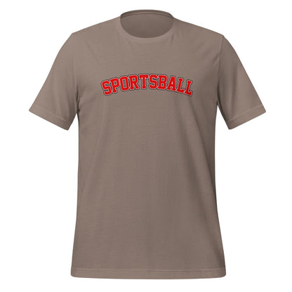 Product mockup photo of the Sportsball 42 T Shirt (unisex) Pebble / M.