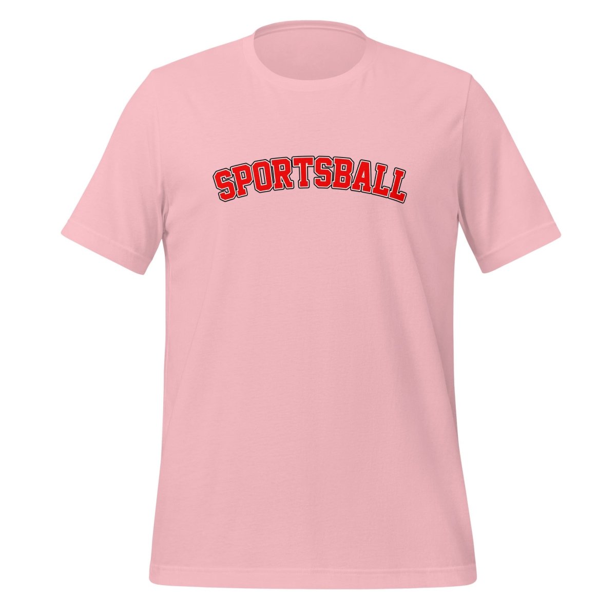 Product mockup photo of the Sportsball 42 T Shirt (unisex) Pink / M.