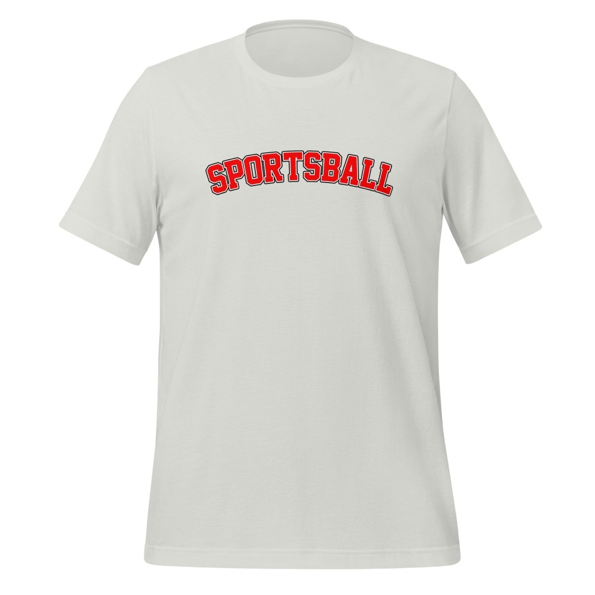 Product mockup photo of the Sportsball 42 T Shirt (unisex) Silver / M.