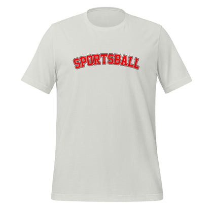 Product mockup photo of the Sportsball 42 T Shirt (unisex) Silver / M.