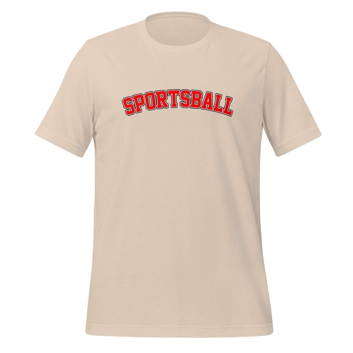 Product mockup photo of the Sportsball 42 T Shirt (unisex) Soft Cream / M.