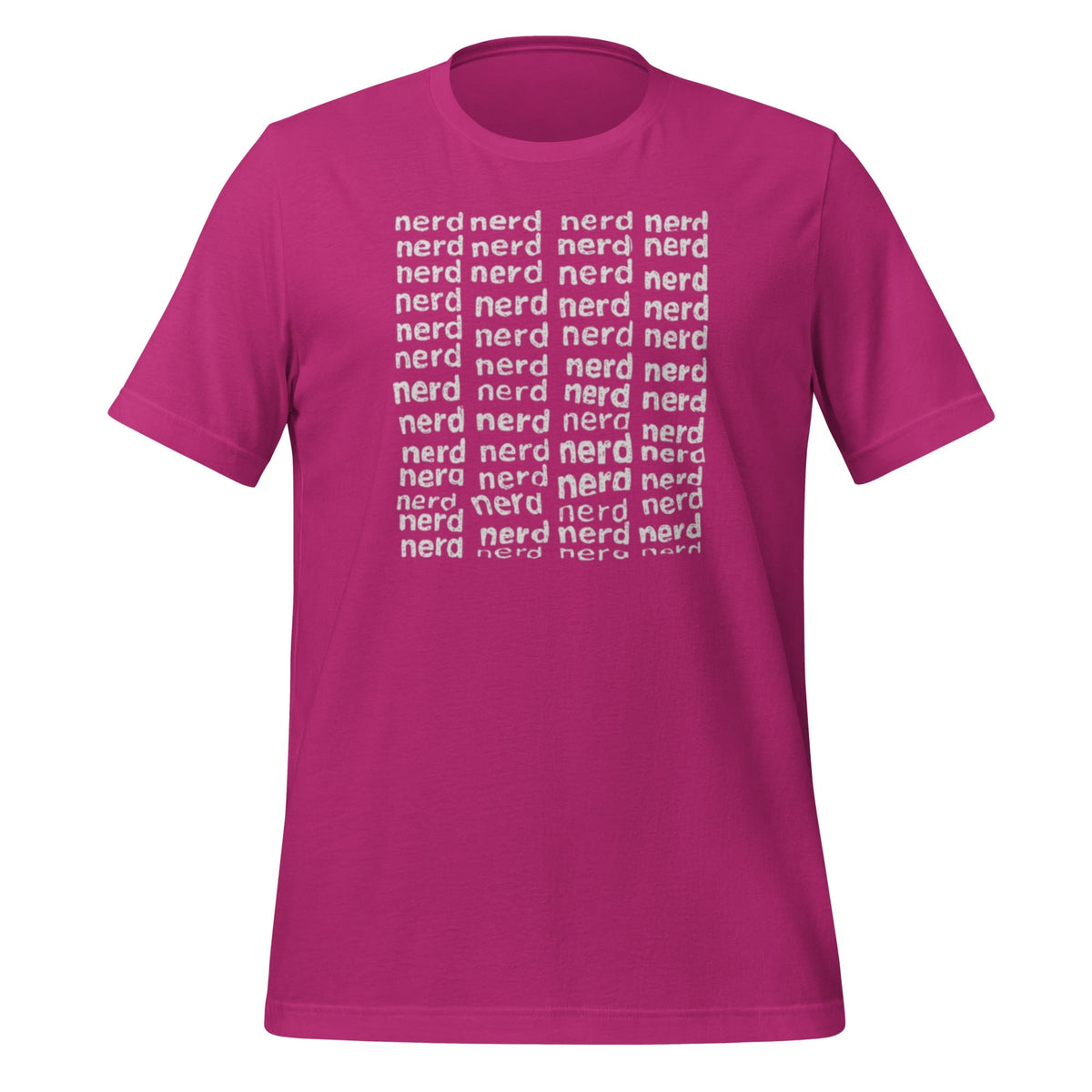 Product mockup photo of the Square of Nerds T Shirt (unisex) Berry / M.