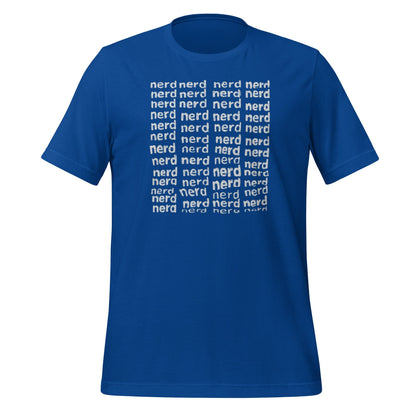 Product mockup photo of the Square of Nerds T Shirt (unisex) True Royal / M.