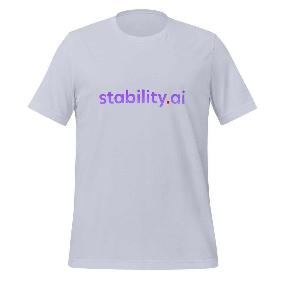 Product mockup photo of the Stability AI Logo T Shirt (unisex) Light Blue / M.