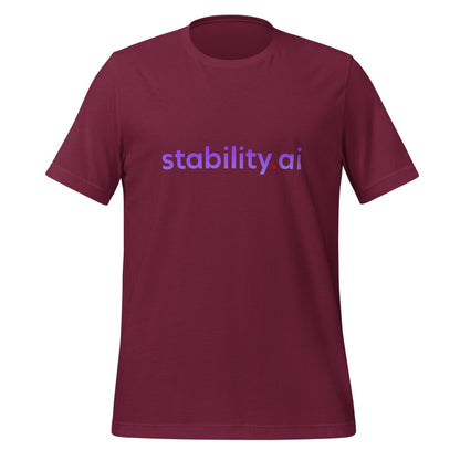 Product mockup photo of the Stability AI Logo T Shirt (unisex) Maroon / M.