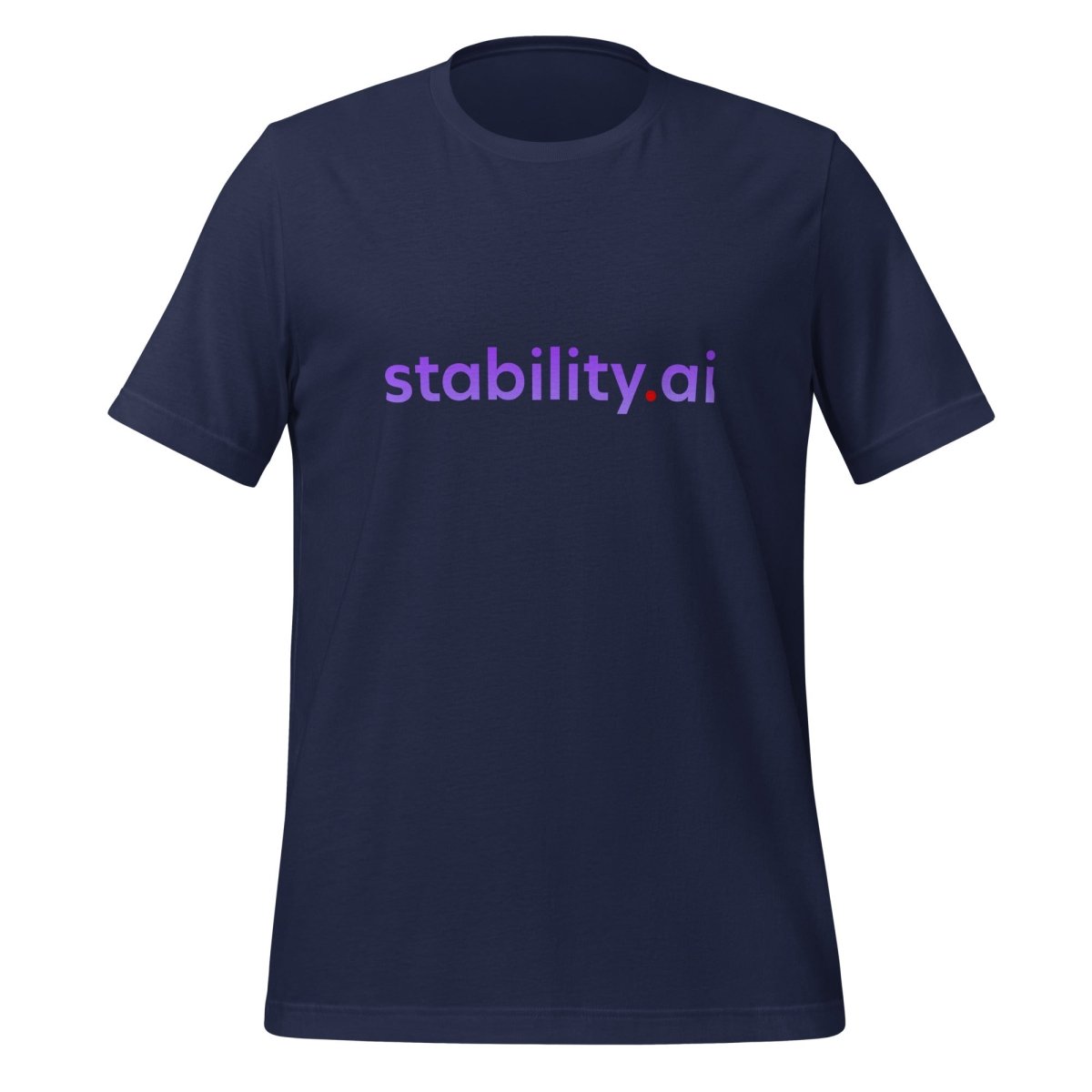 Product mockup photo of the Stability AI Logo T Shirt (unisex) Navy / M.