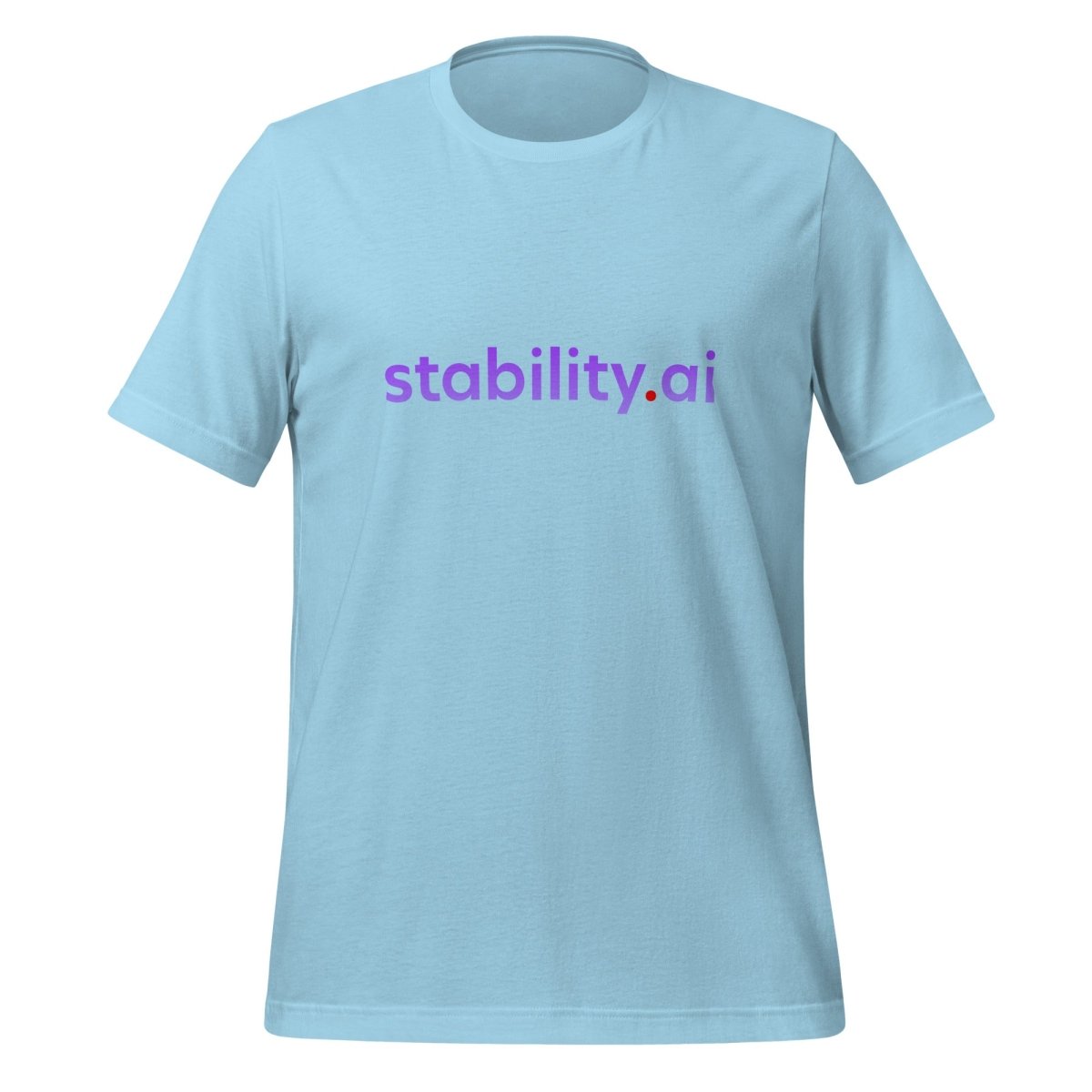 Product mockup photo of the Stability AI Logo T Shirt (unisex) Ocean Blue / M.