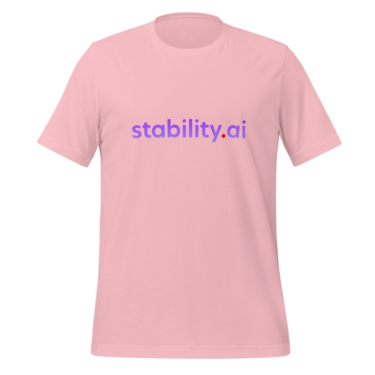 Product mockup photo of the Stability AI Logo T Shirt (unisex) Pink / M.