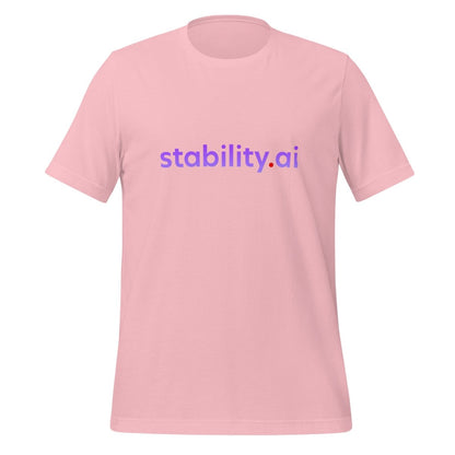 Product mockup photo of the Stability AI Logo T Shirt (unisex) Pink / M.