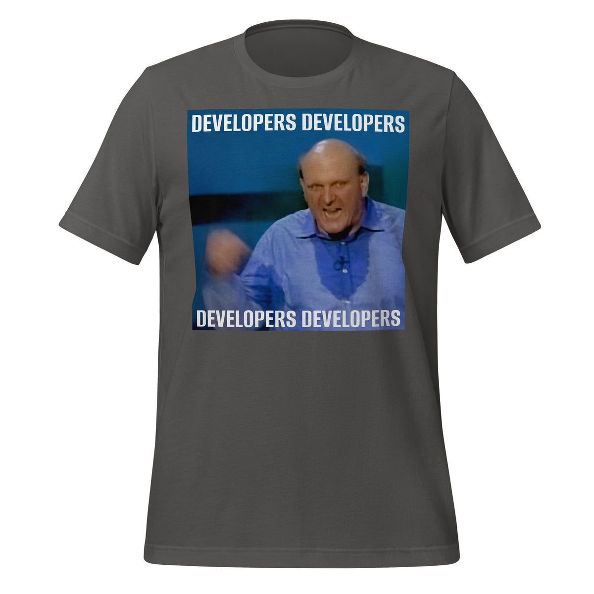 Image of the Steve Ballmer Developers x 4 T-Shirt (unisex) Asphalt / M.