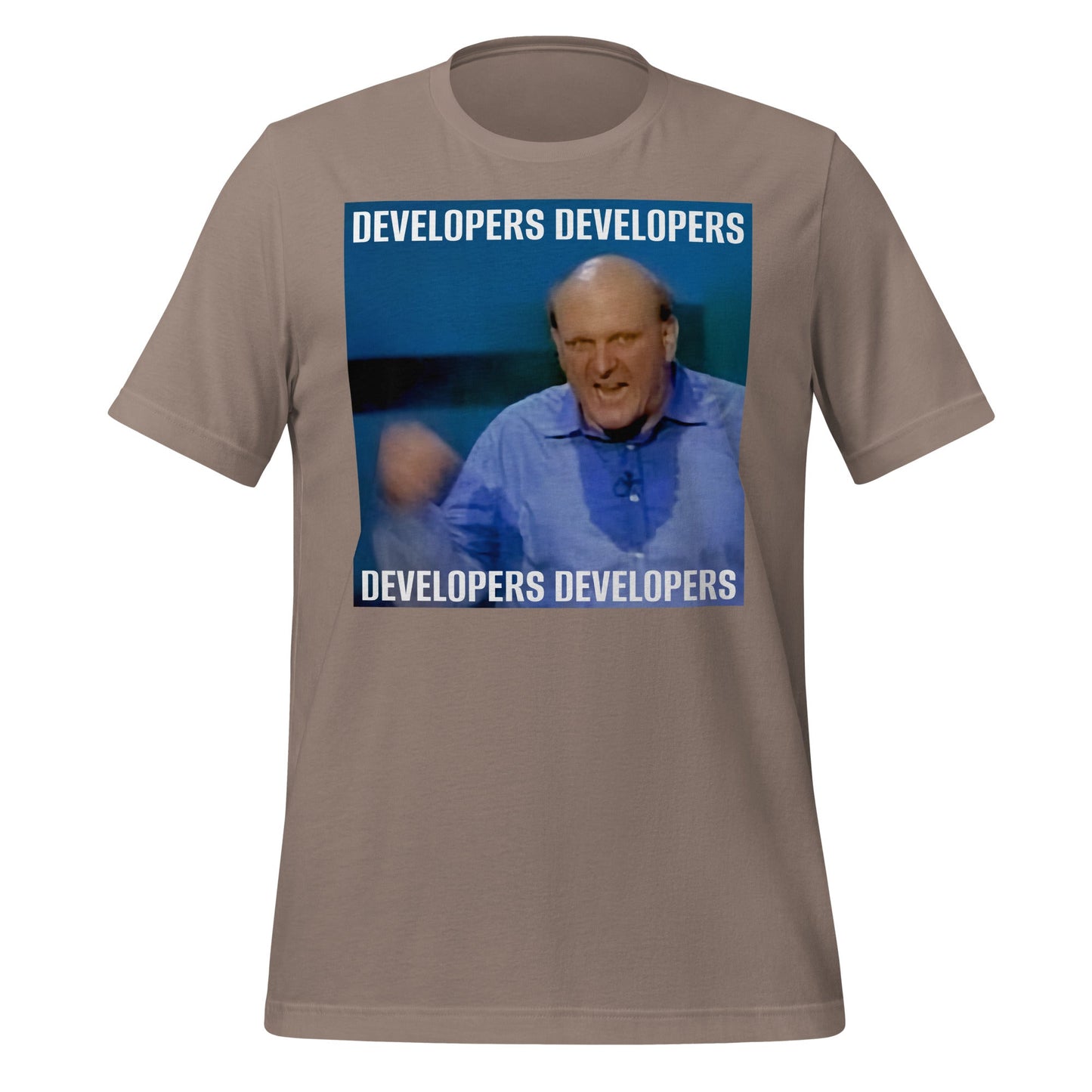 Image of the Steve Ballmer Developers x 4 T-Shirt (unisex) Pebble / M.