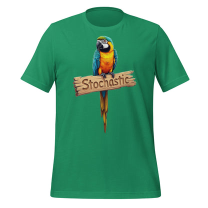 Mockup image of the Stochastic Parrot T Shirt 4 (unisex) Kelly / M.