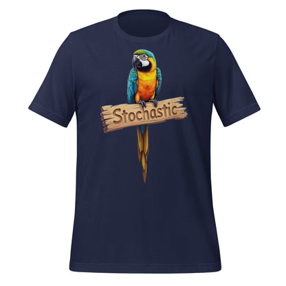 Mockup image of the Stochastic Parrot T Shirt 4 (unisex) Navy / M.
