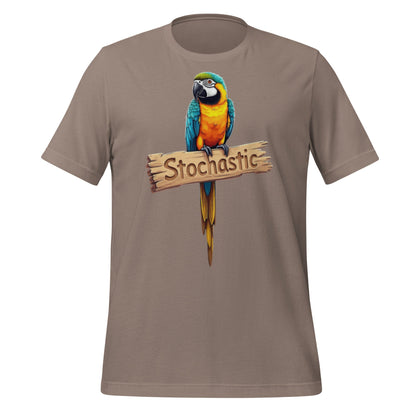 Mockup image of the Stochastic Parrot T Shirt 4 (unisex) Pebble / M.