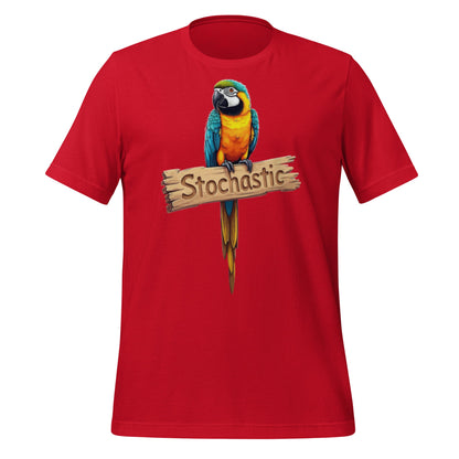 Mockup image of the Stochastic Parrot T Shirt 4 (unisex) Red / M.