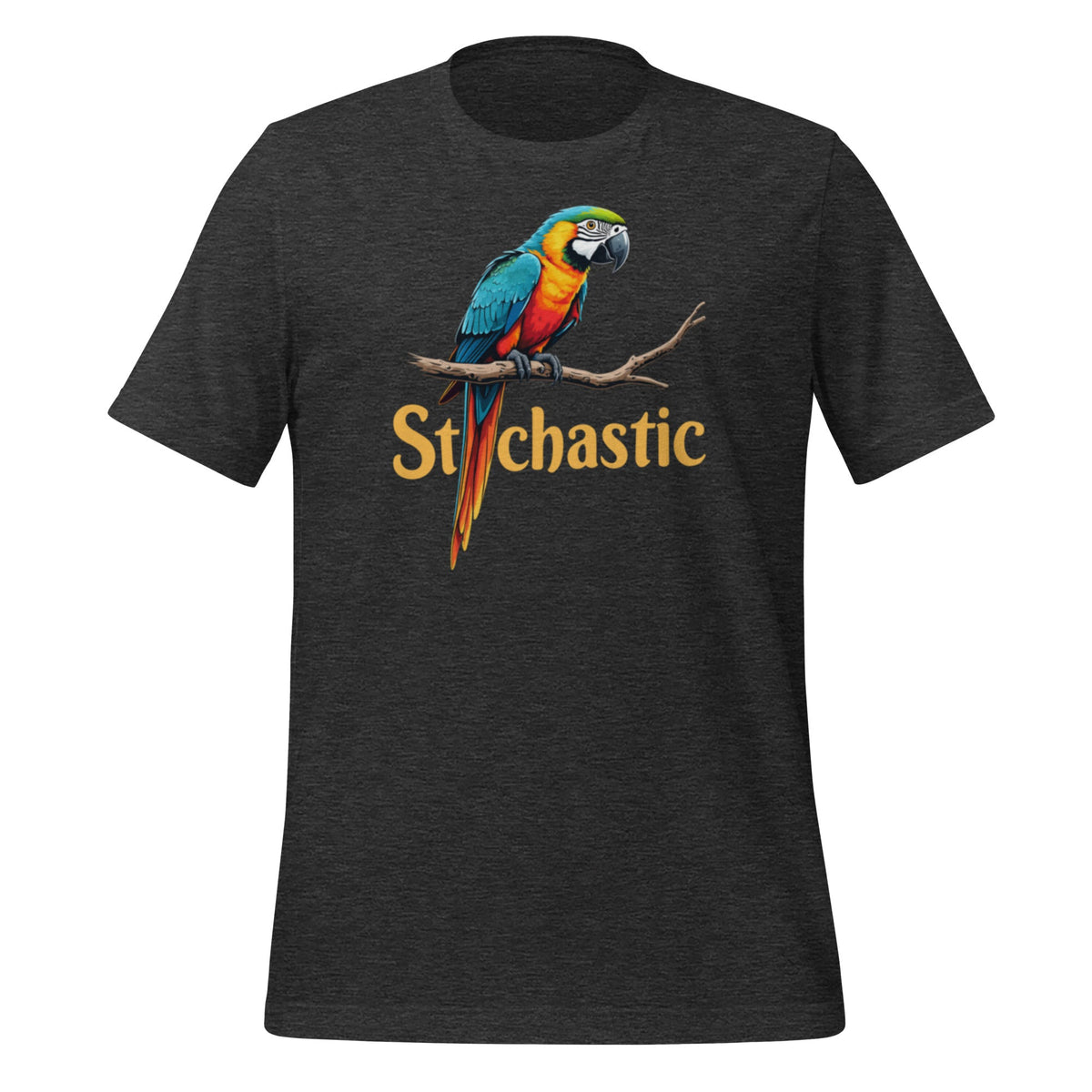 Image of the Stochastic Parrot T-Shirt (unisex) Dark Grey Heather / M.