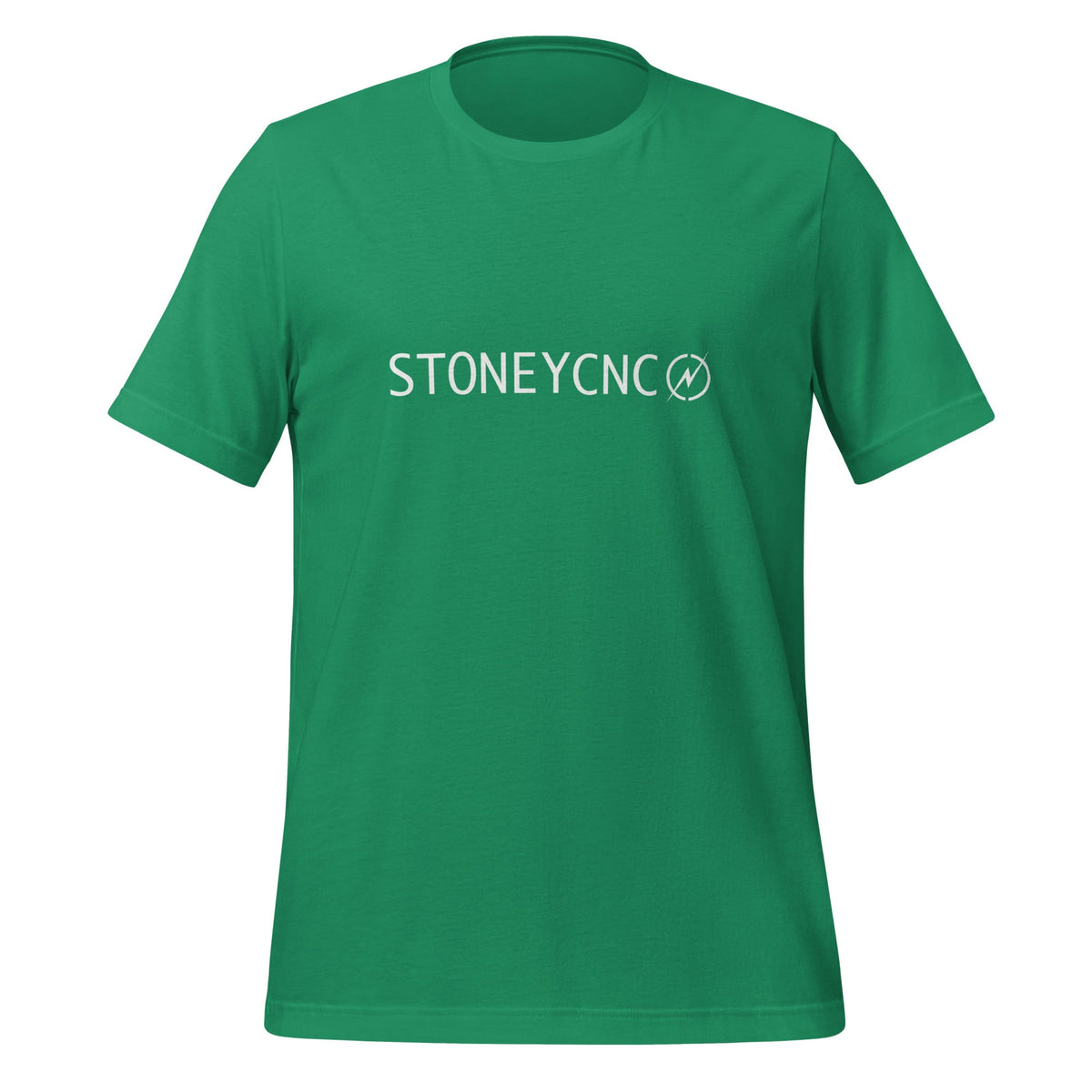 Product mockup photo of the Stoney CNC Logo T Shirt (unisex) Kelly / M.