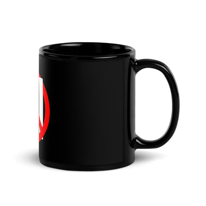 Image of the Stop AI Black Glossy Mug.