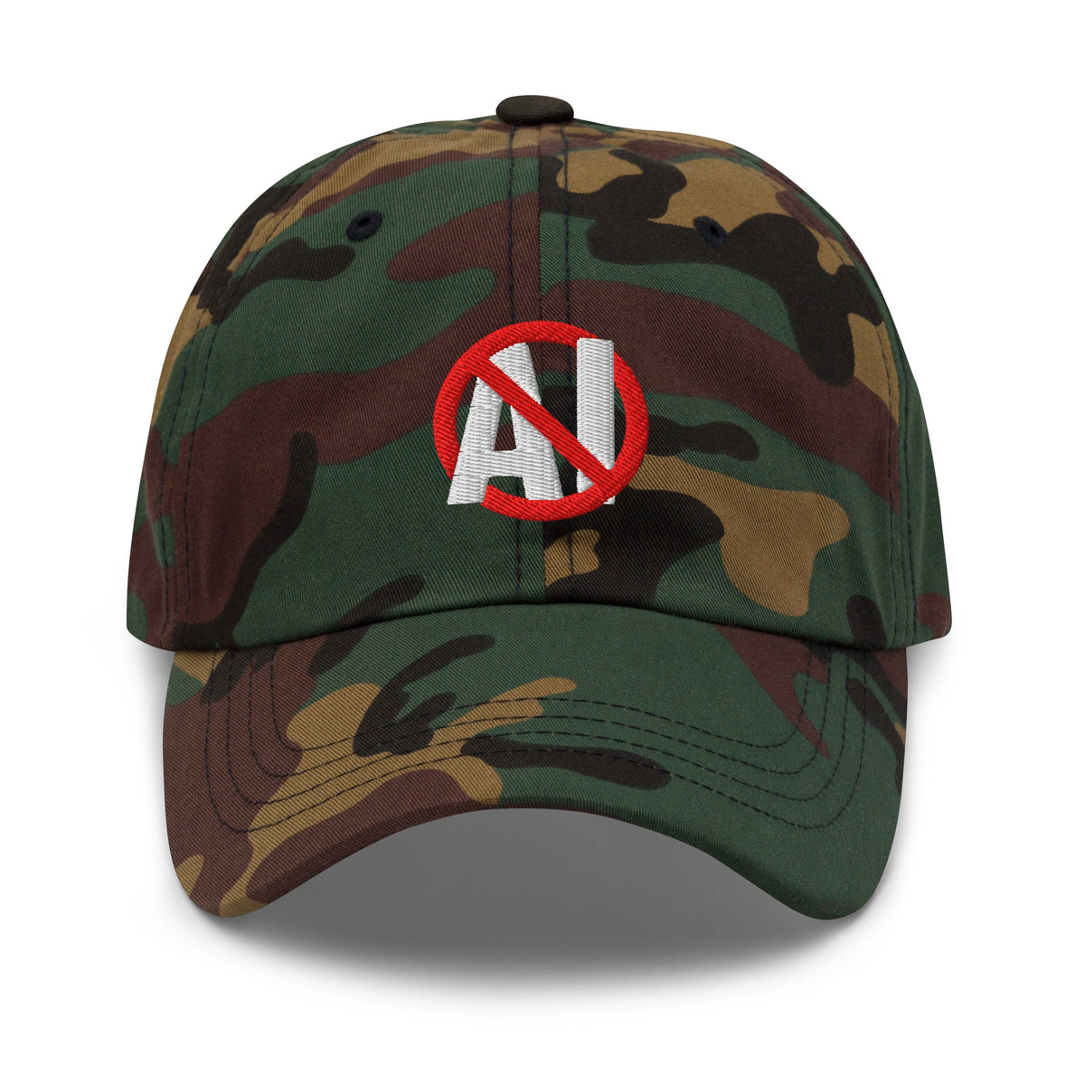 Image of the Stop AI Cap Green Camo.