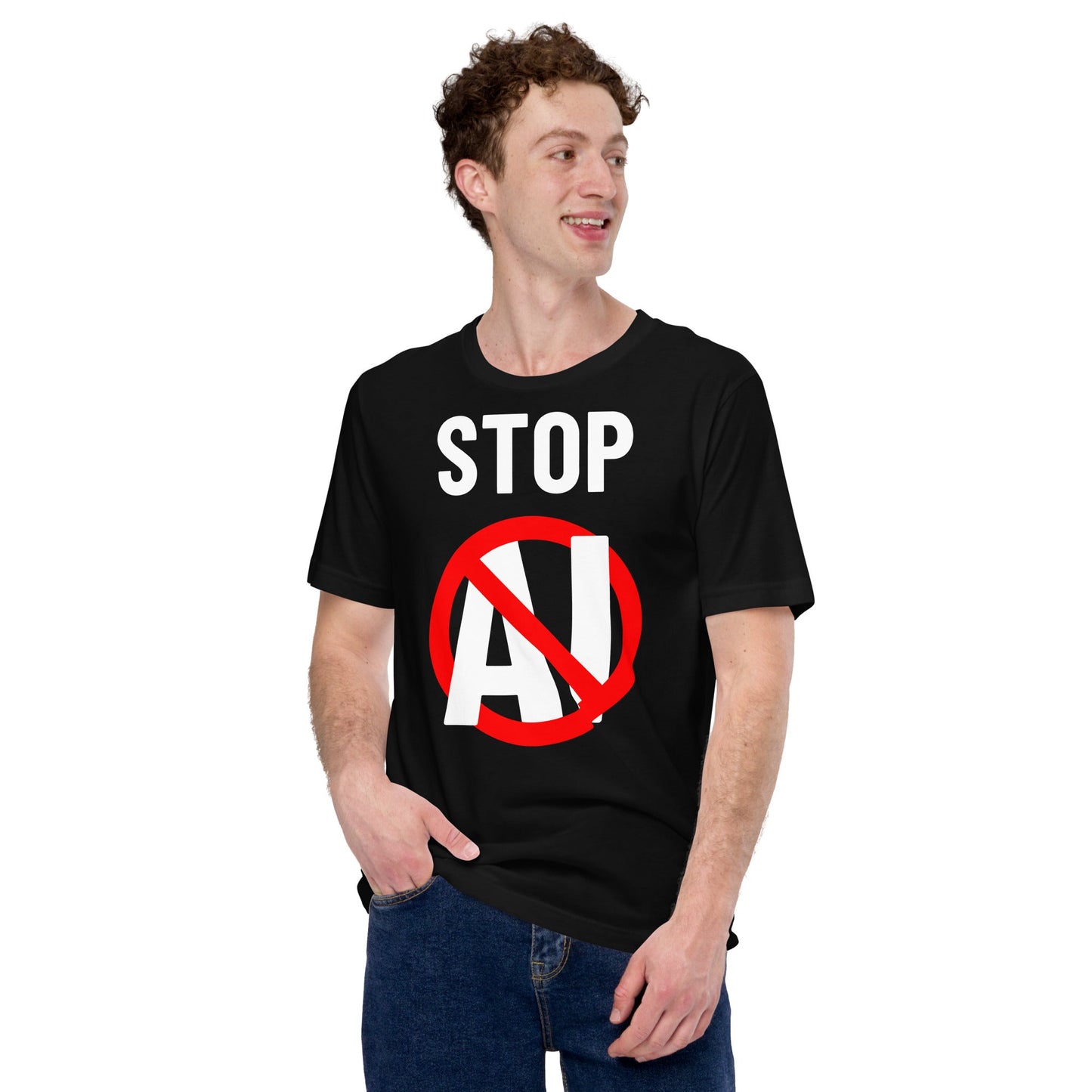 Image of the Stop AI T-Shirt 2 (unisex).