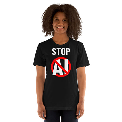 Image of the Stop AI T-Shirt 2 (unisex).
