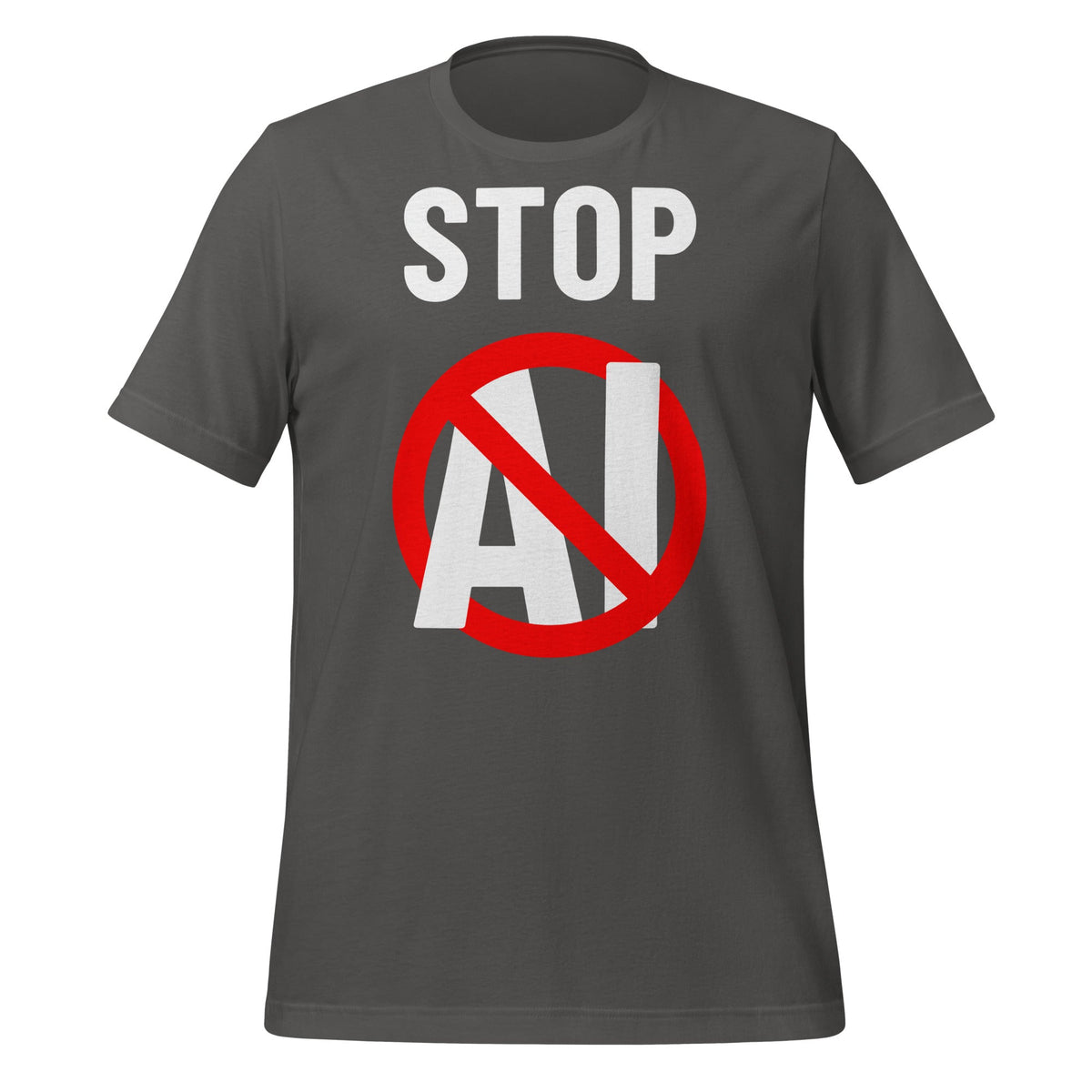 Image of the Stop AI T-Shirt 2 (unisex) Asphalt / M.