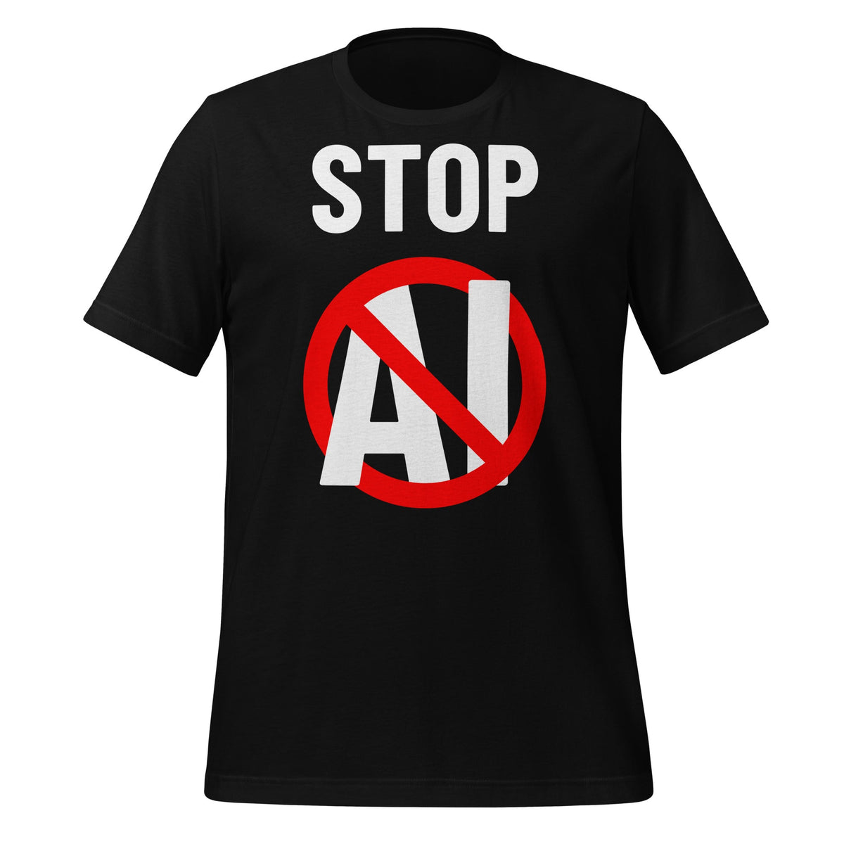 Image of the Stop AI T-Shirt 2 (unisex) Black / M.
