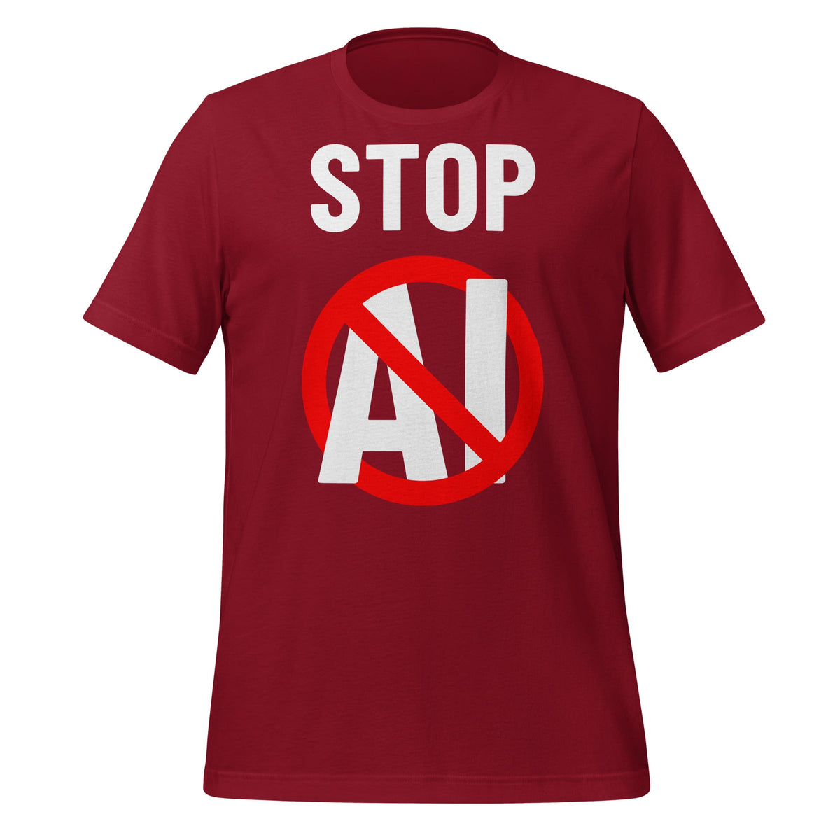 Image of the Stop AI T-Shirt 2 (unisex) Cardinal / M.