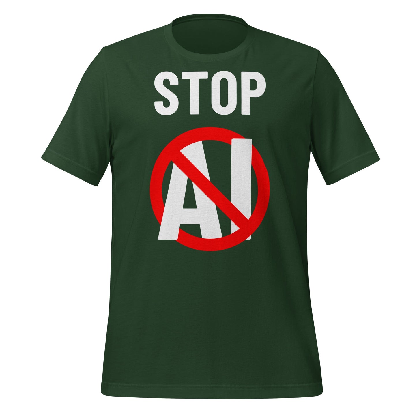 Image of the Stop AI T-Shirt 2 (unisex) Forest / M.