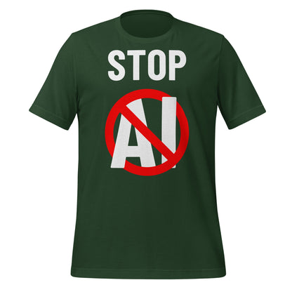 Image of the Stop AI T-Shirt 2 (unisex) Forest / M.