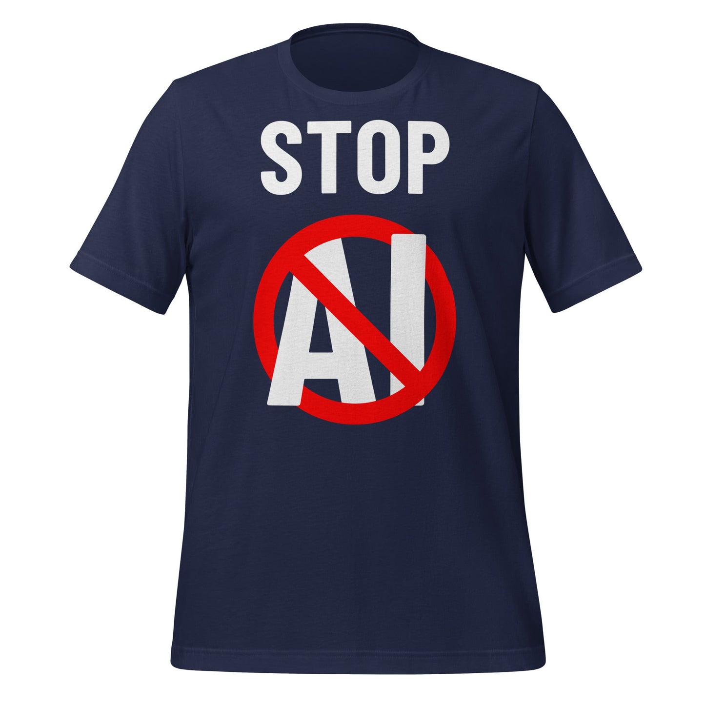 Image of the Stop AI T-Shirt 2 (unisex) Navy / M.