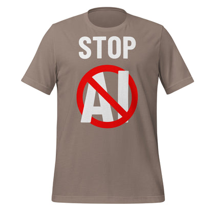 Image of the Stop AI T-Shirt 2 (unisex) Pebble / M.