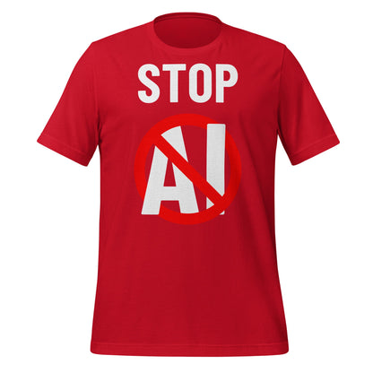 Image of the Stop AI T-Shirt 2 (unisex) Red / M.