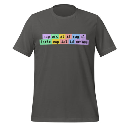 Image of the supercalifragilisticexpialidocious Tokens T-Shirt (unisex) Asphalt / M.