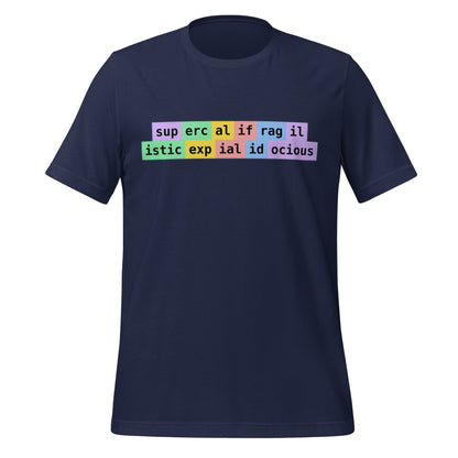 Image of the supercalifragilisticexpialidocious Tokens T-Shirt (unisex) Navy / M.