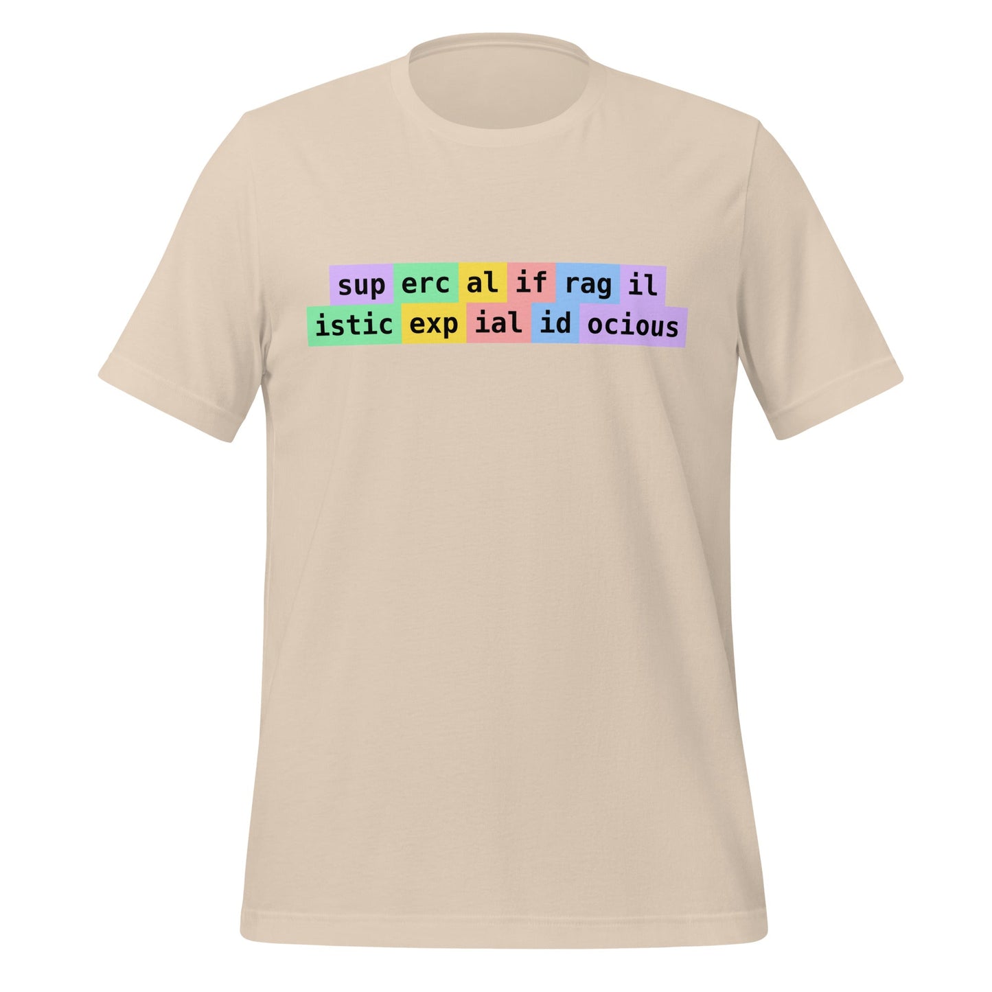Image of the supercalifragilisticexpialidocious Tokens T-Shirt (unisex) Soft Cream / M.