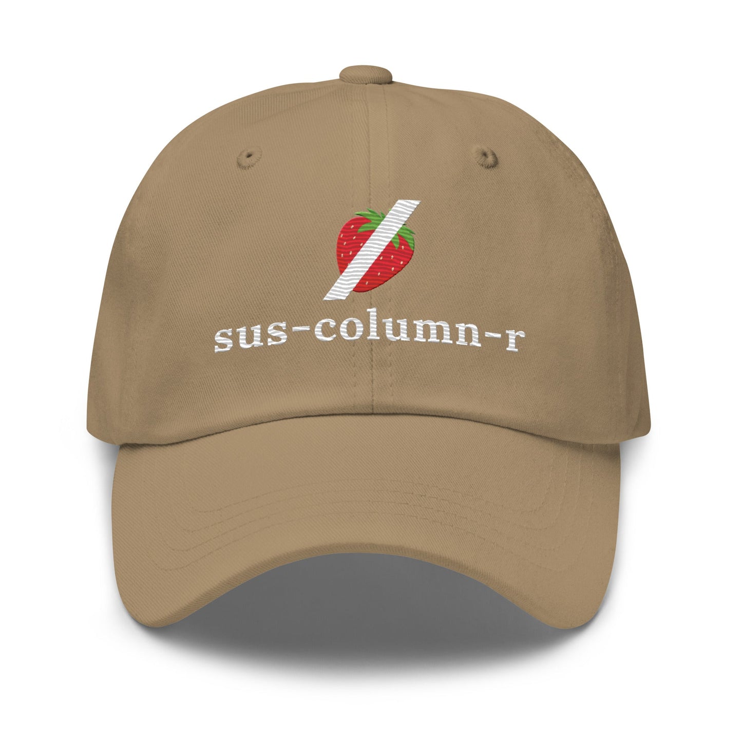 Image of the sus-column-r Grok NOT Strawberry Cap Khaki.