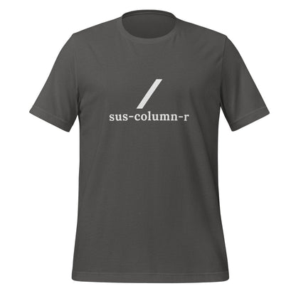 Product mockup photo of the sus column r Grok T Shirt (unisex) Asphalt / M.