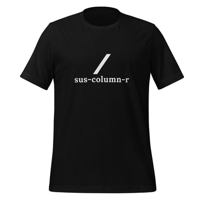 Product mockup photo of the sus column r Grok T Shirt (unisex) Black / M.