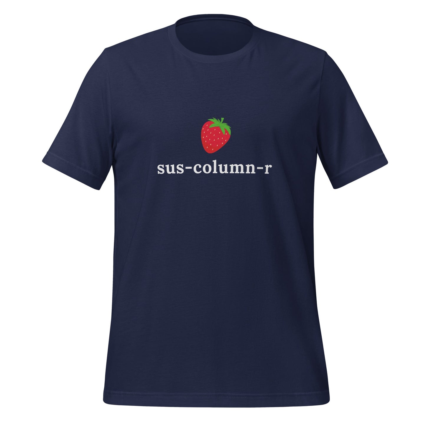 Image of the sus-column-r Strawberry T-Shirt (unisex) Navy / M.