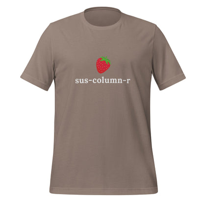 Image of the sus-column-r Strawberry T-Shirt (unisex) Pebble / M.