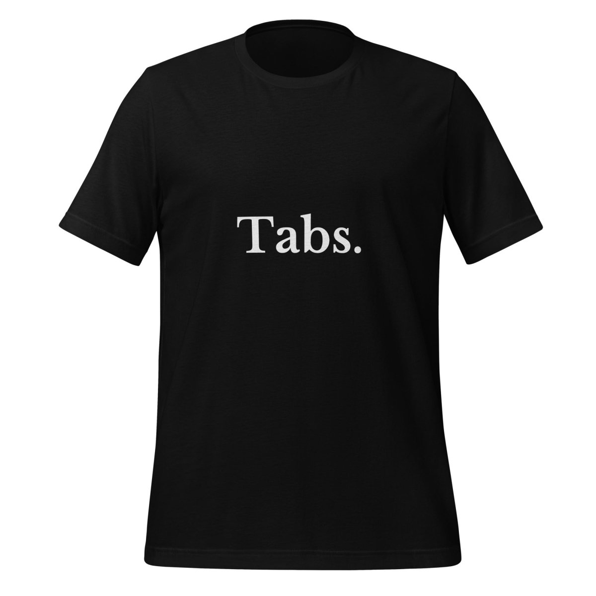 Product mockup photo of the Tabs T Shirt (unisex) Black / M.