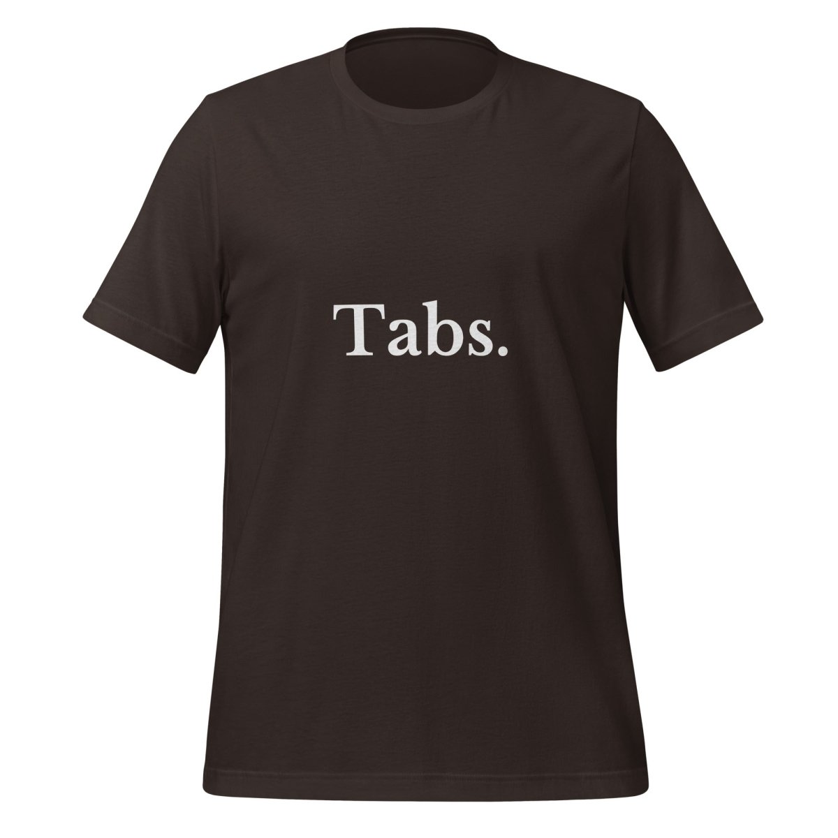 Product mockup photo of the Tabs T Shirt (unisex) Brown / M.