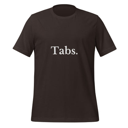 Product mockup photo of the Tabs T Shirt (unisex) Brown / M.